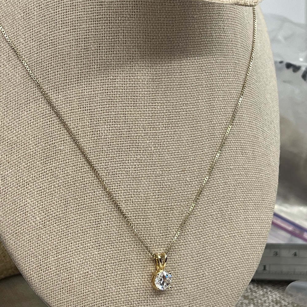 Vintage 925 Italy Sterling Silver Necklace w/ CZ Pendant – 18” - Picture 9 of 17